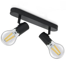 Plafonnier/applique murale spot bar design rétro 2 spots orientables & pivota...