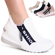 Chaussures Femme Semelle Baskets Léger Mocassins Plateforme de Sport Compensée