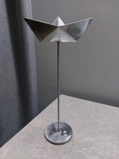 Sculpture abstraite moderne en acier inoxydable " NAVIRE PAPIER " fait main...