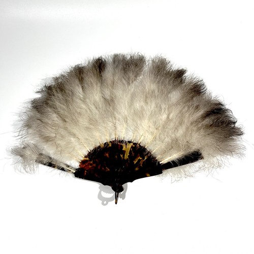 Eventail bal plumes blanches - eventail,