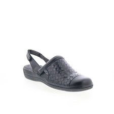 Softwalk Salina Woven sabot pour femmes en cuir noir