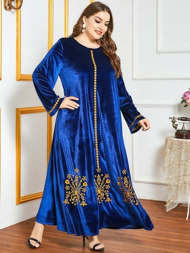 Robe velours bleu pétrole - robe,