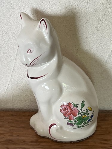 Rare chat en - en, faience