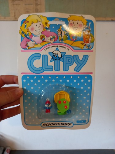 Vintage 1983 schtroumpf clipy - vintage,