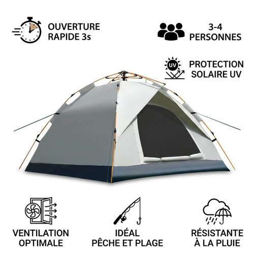 Tente camping automatique 4 - tente,