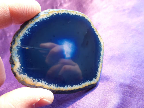 Tranche agate teintée bleu - tranche, d'agate