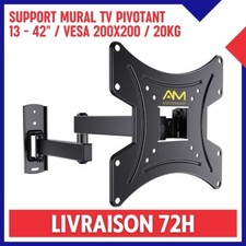Support Mural TV Pivotant Inclinable Orientable 13-42" 33-107cm VESA max 200x200