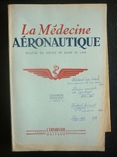 1952 MEDECINE AERONAUTIQUE CONGRES AERO-MEDICAL FATIGUE PILOTE AVION REACTION  
