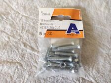  Lot de 15 Boulons tête fraisée 5 x 30 mm + 15 Ecrous 