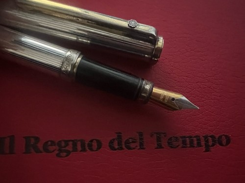 Stylo plume argent - plume, massif