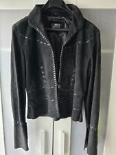 MORGAN Veste originale cintrée en cuir noir suédé Taille S/M
