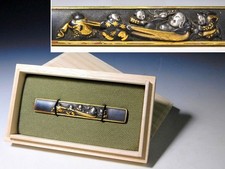 Kyo-Goto School Hotei Karako Design High Grade Kozuka Edo original tsuba ancien