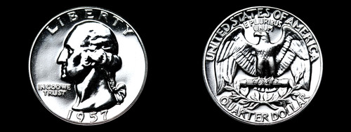 1957 top gem proof - 1957, 25c