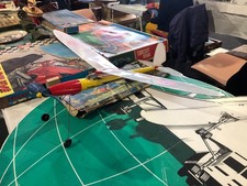 planeur jouet vintage plastique +toile sturmvogel