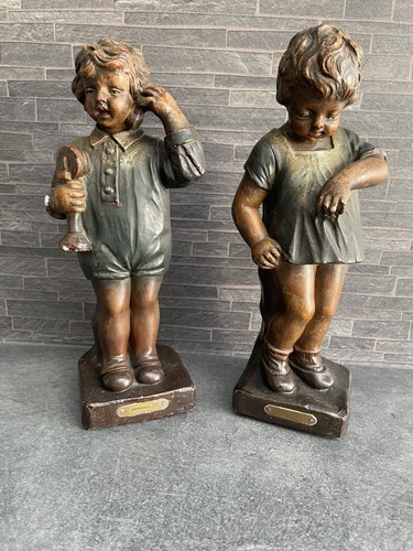 Paire statues plâtre - statues,