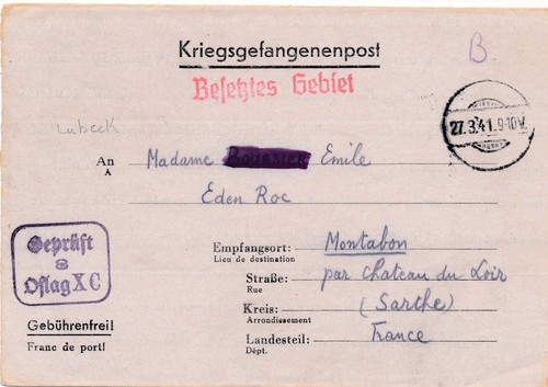 Carte oflag guerre - x, c