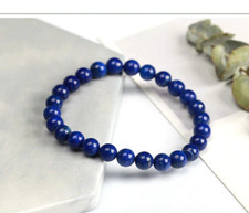 Bracelet de perles lapis lazuli 6mm Sur mesure pour Homme ou Femme