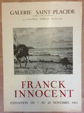 FRANCK INNOCENT 1964 AFFICHE ORIGINALE EXPOSITION GALERIE SAINT PLACIDE PARIS