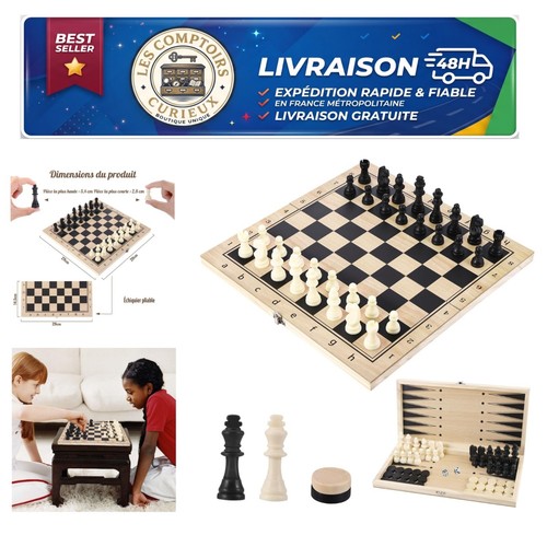 Jeu échecs bois en 1 - d'échecs,