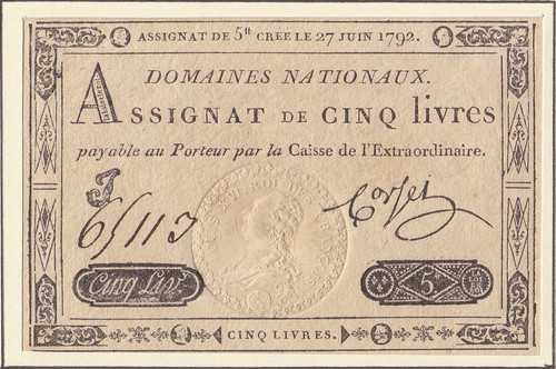 Livres assignat du 27 - -, juin