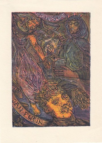 Exlibris bookplate gravure - bookplate, sur