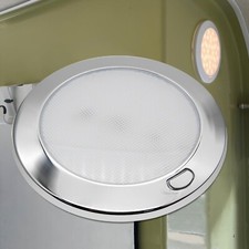 Plafonnier LED Plat 12v Camping Car Éclairage Plafond Lumière Blanc Chaud Argent