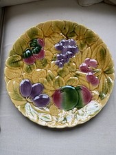 Plat Sarreguemines Barbotine Fruits Vintage