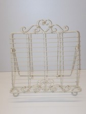 -LUTRIN PORTE LIVRE de CUISINE  FER PEINT BLANC DECOR COEURS CUISINE  XXe  D