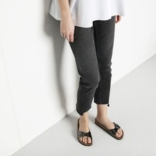 CLAQUETTES BIRKENSTOCK MADRID POUR FEMME, GRIS CUIR, ANTHRACITE MÉTALLISÉ