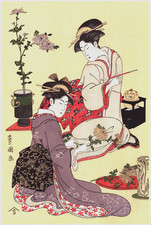Véritable Estampe Japonaise De Utagawa Toyokuni " Composition florale"