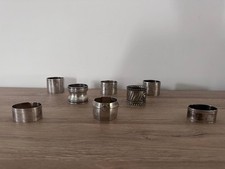 Lot 8 Portes Serviettes Vintage Avec Poinçon Argent ? Métal Argenté ? 1