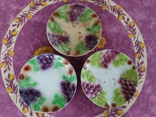 3 Assiette Barbotine Majolique