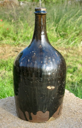 Bouteille grès ancienne - bouteille,