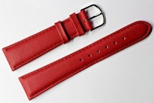 Bracelet montre ; 20 mm ; CUIR VERITABLE  surpiqué ; Couleur BORDEAUX / 812-1
