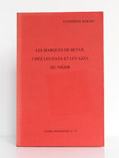 Les marques de bétail chez les Daza et les Azza du Niger. Catherine BAROIN. 1972