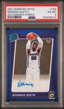 2021 Panini Donruss Optic 156 Neemias Queta Autograph-Purple PSA 6