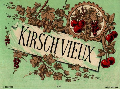 Etiquette ancienne kirsch - etiquette,