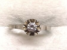 Bague diamant solitaire or blanc 18 carats 750 fiançailles mariage