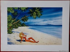 AFFICHE OLIVIER RAMEAU, COLOMBE SUR LA PLAGE, DE DANY, 1999, 30 X 40 CM