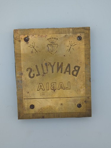 Plaque laiton plomb banyuls - et,