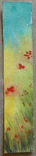 Peinture marque page champs - peinture,