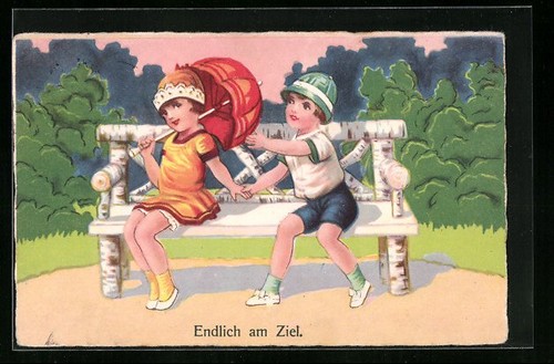 Carte postale enfants - , un