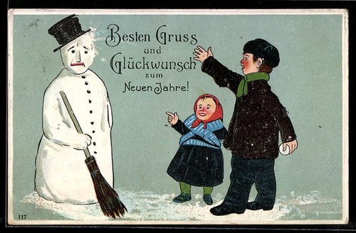 Carte postale gaufrée enfants