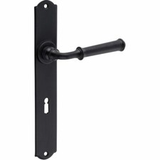 Poignée de porte Fer Forgé Langschild-Garnitur Antique Vintage, Rétro Noir din Ö