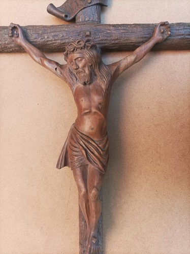 Superbe grand crucifix - , en