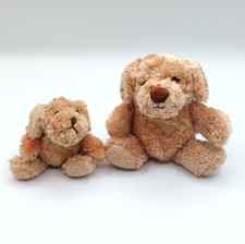 Lot 2 petites peluches Yves Rocher 2 chiens marron beige os dont 1 porte-clé
