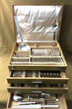 ORFEVRERIE LIBERTY ménagère 115 couverts ART DECO métal argenté Couteaux Service