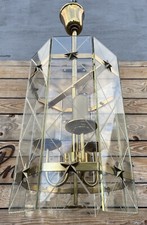 Arlus Lunel Lampe Lustre Lanterne Plafonnier Bronze Doré 1950 Design Vintage