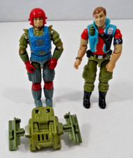 2 Figurines vintage GI JOE FAST DRAW et LAW AND ORDER - HASBRO 1987 - Incomplet