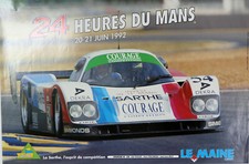 Affiche: 24 heures du Mans 1992 Courage N° 54 Wollek Pescarolo Ricci